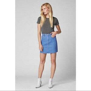 NEW BLANKNYC Skirt Size 27 Women's Denim High Rise Cutoff Blue Mini MSRP $88